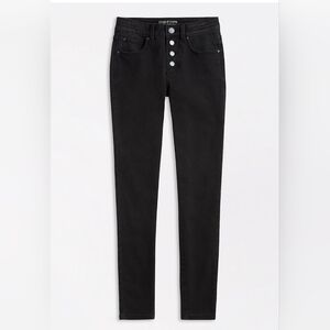 Maurices Everflex High Rise Black Button Fly Super Skinny Jean Size 16 Long